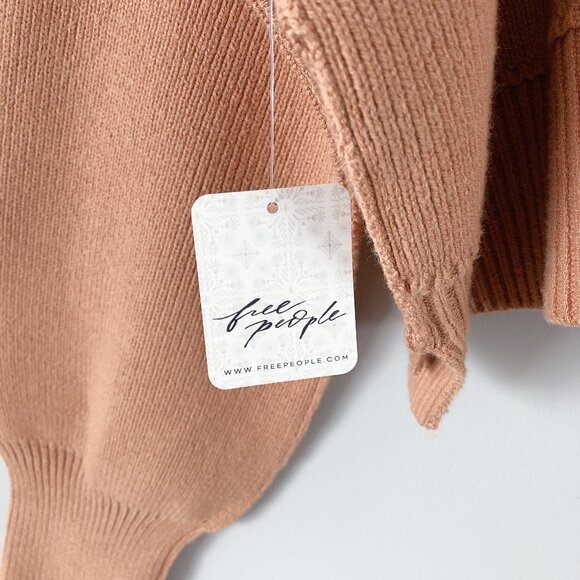 Free People Easy Street Crop Pullover oversized New with tags! Camel - Picture 8 of 14